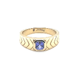 Jacquie Aiche Asscher Cut Tanzanite Chevron Sides Pinky Ring