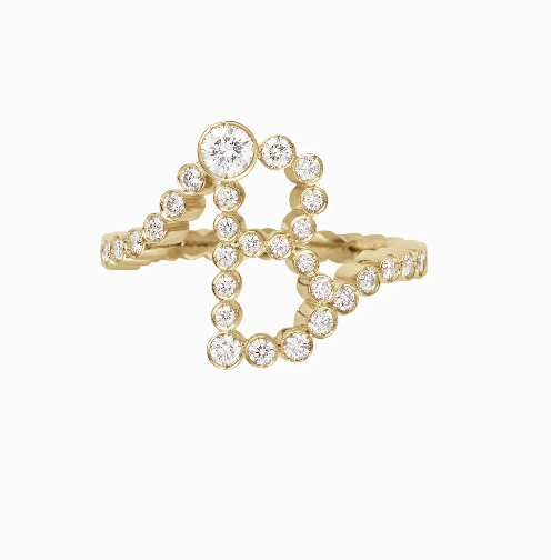 Sophie Bille Brahe YG Ensemble Letter B Ring 0.97ct 18k