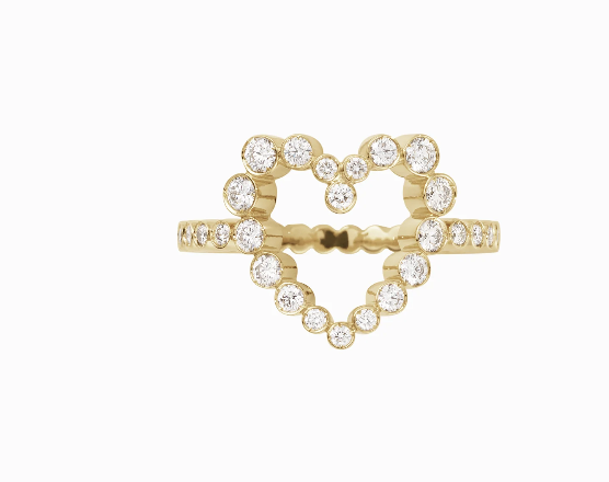 Sophie Bille Brahe YG Ensemble Coeur Ring 1.03ct 18k