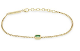 Zoe Chicco Emerald Cut Emerald on XS Curb Chain Bracelet