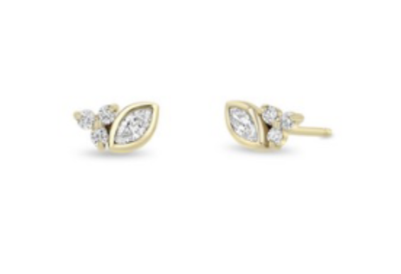Zoe Chicco Marquise and Prong Set Trio Diamond Studs