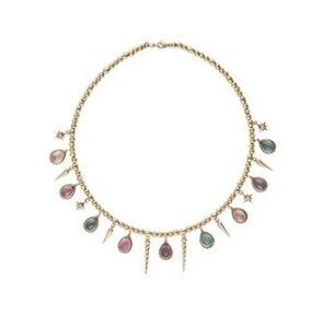 Venyx YG Narwal Tourmaline Necklace / Black Rhodium, Diamonds 0.2ct, Tourmalines 18ct 18k