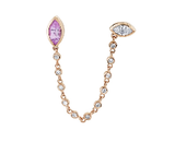 Shay Pink Sapphire & Diamond Duo Chain Link Stud