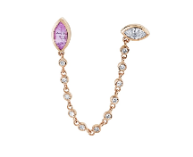 Shay Pink Sapphire & Diamond Duo Chain Link Stud