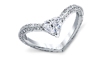 Shay Diamond Heart Chevron Pinky Ring