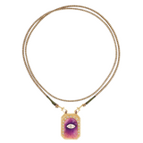 Marie Lichtenberg YG Eye Protect Purple Scapular with Diamonds 0.33ct 18k