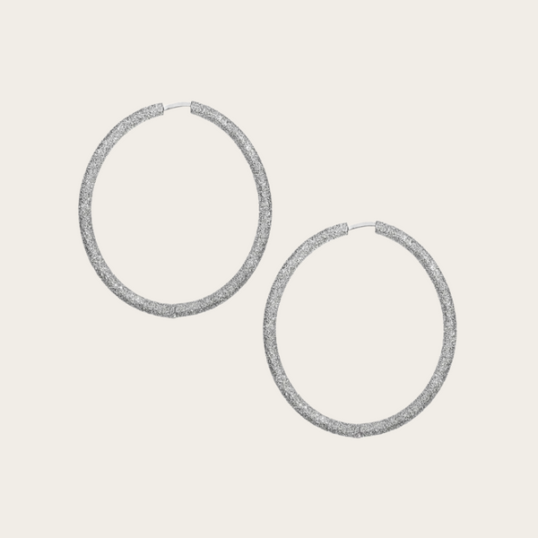 Carolina Bucci Large Thick Round Hoops Florentine Finish