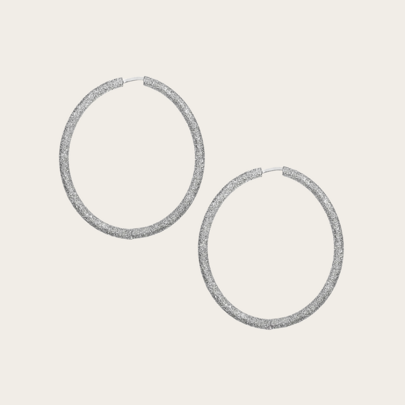 Carolina Bucci Large Thick Round Hoops Florentine Finish