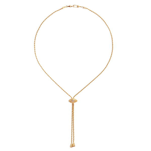 Marie Lichtenberg RG Evil Eye Adjustable Chain with Diamond 0.010 ct 18k