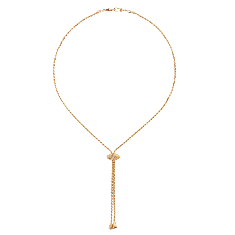 Marie Lichtenberg RG Evil Eye Adjustable Chain with Diamond 0.010 ct 18k