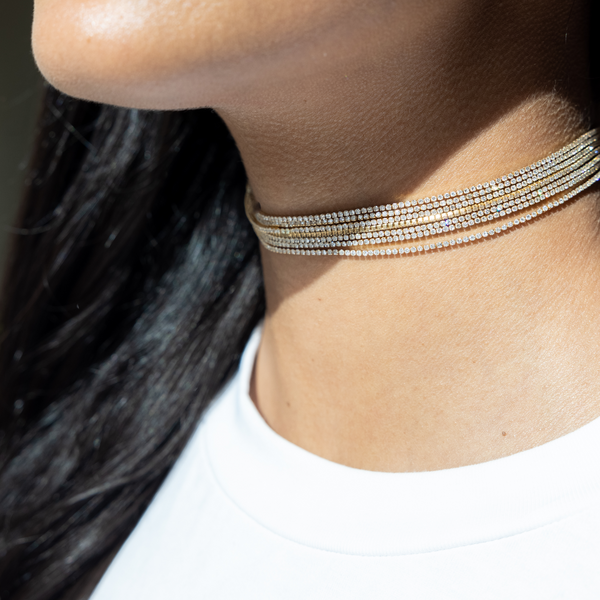Shay 7 Thread Diamond Stacks Choker