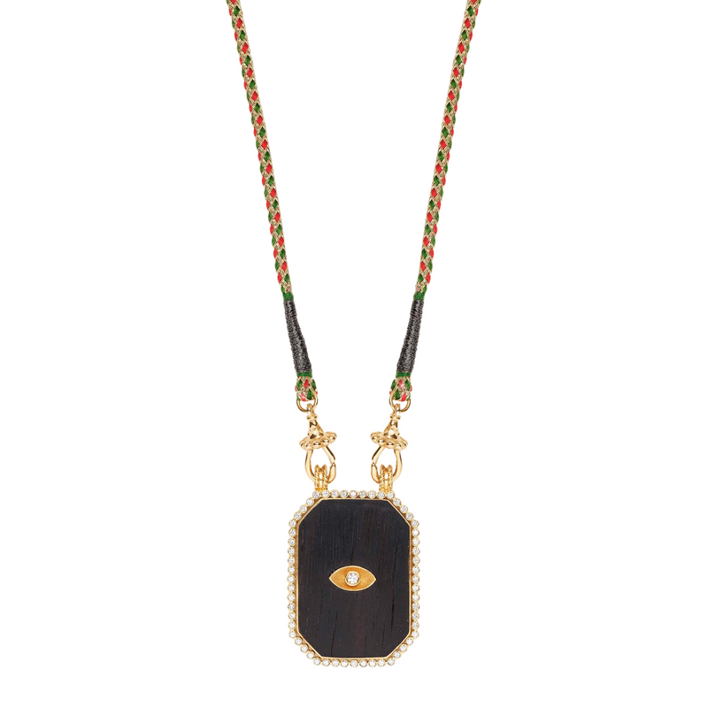 Marie Lichtenberg YG Ebony Eye Scapular with Diamonds 0.44ct 18k