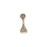 Jacquie Aiche YG Round & Trillion Diamond Drop Stud (Demi-fine 14k)