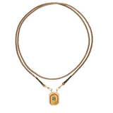 Marie Lichtenberg YG Green Clover Mini Scapular Necklace with Diamonds 0.29ct 18k