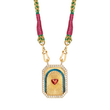 Marie Lichtenberg YG Heart Mini Scapular Necklace with Diamonds 0.28ct 18k