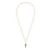 Marie Lichtenberg YG In stars We Trust Pendulum with Diamonds 0.32ct on Rosa Micro Chain 73cm / Black Rhodium (Demi-fine 14k)