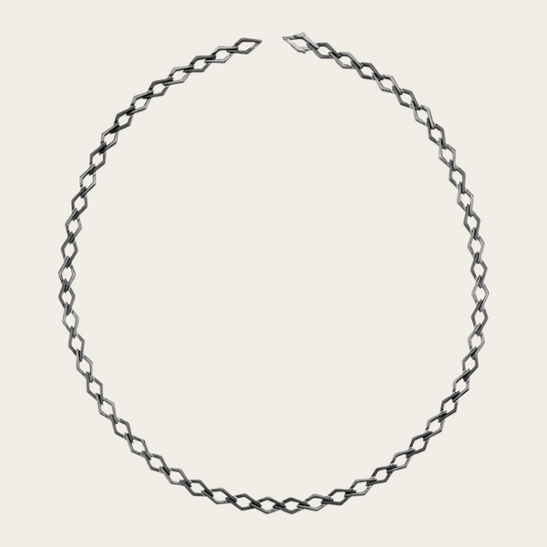 Ascher Shiny and Matte Black Hole Short Choker