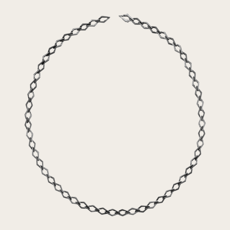 Ascher Shiny and Matte Black Hole Short Choker