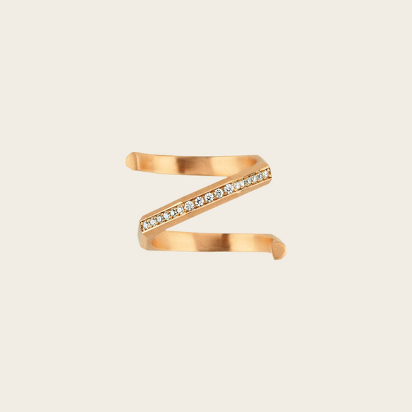 Ascher Matte Brushed Diamond Petite Hypnosis Ring