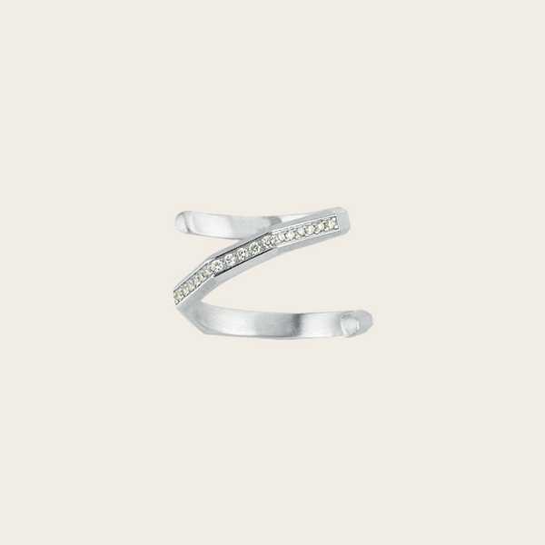 Ascher Matte Brushed Diamond Petite Hypnosis Ring