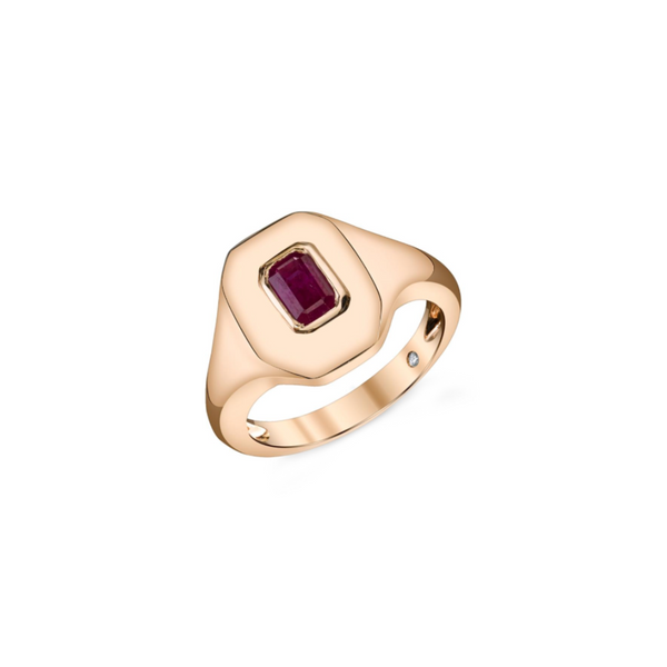 Shay Ruby Baguette Pinky Ring 0.4ct 18k