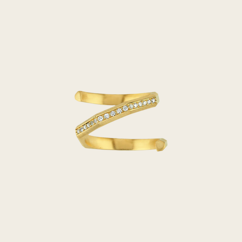 Ascher Matte Brushed Diamond Petite Hypnosis Ring