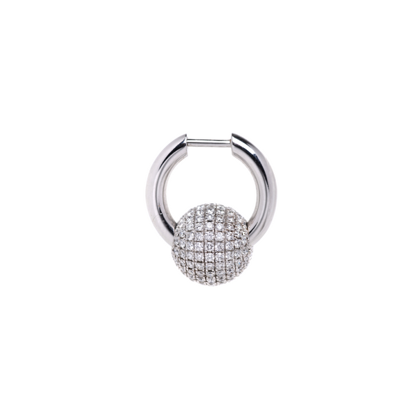 Rainbow K Large Piercing with Ball Diamond Pave Earring 1.41ct (Demi-fine 14k)