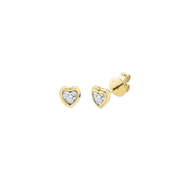 Shay Diamond Bezel Heart Studs