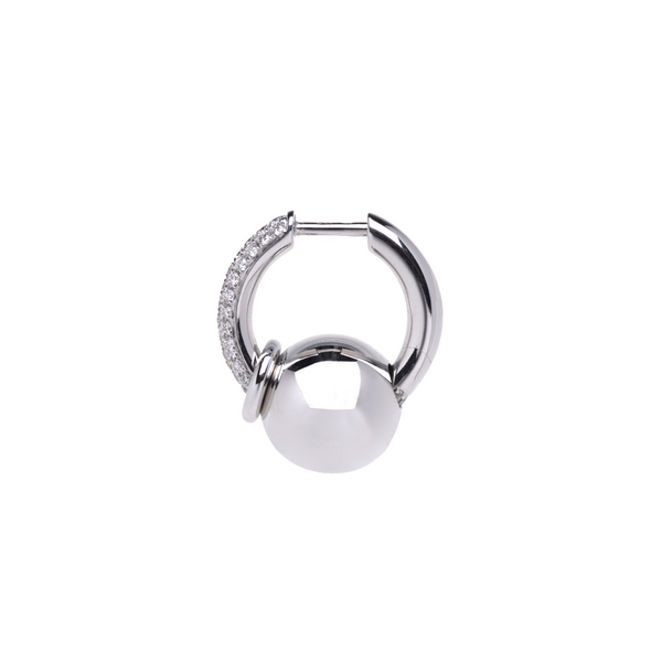 Rainbow K Large Piercing with Line Diamond Pave Earring 0.41ct (Demi-fine 14k)