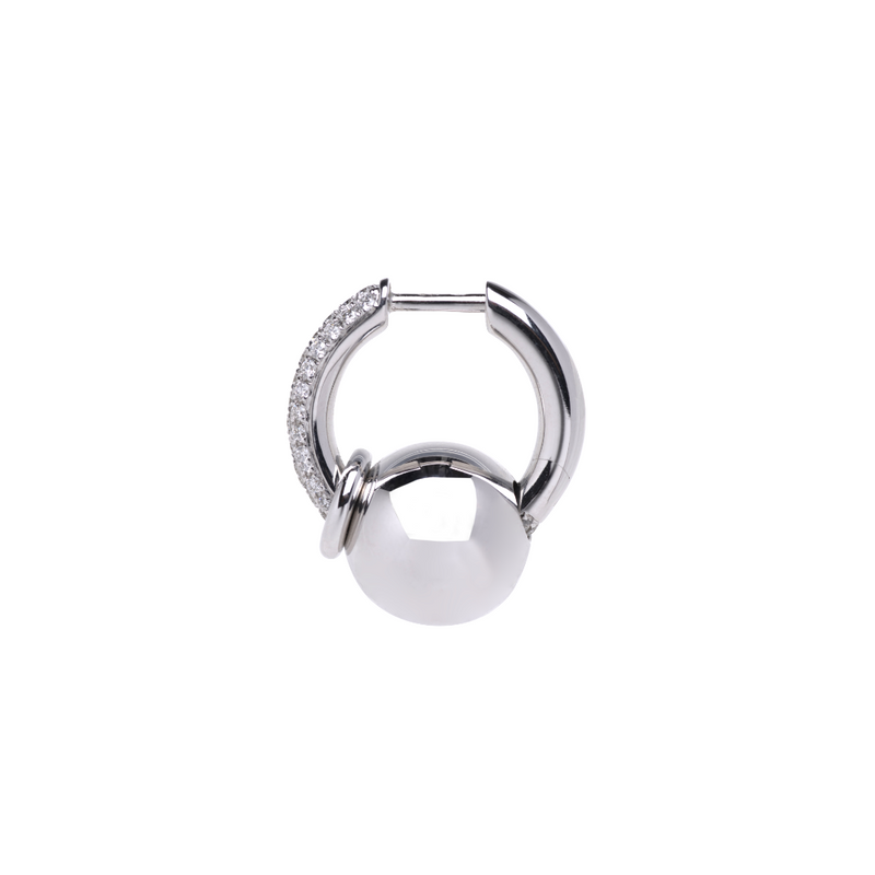 Rainbow K Large Piercing with Line Diamond Pave Earring 0.41ct (Demi-fine 14k)