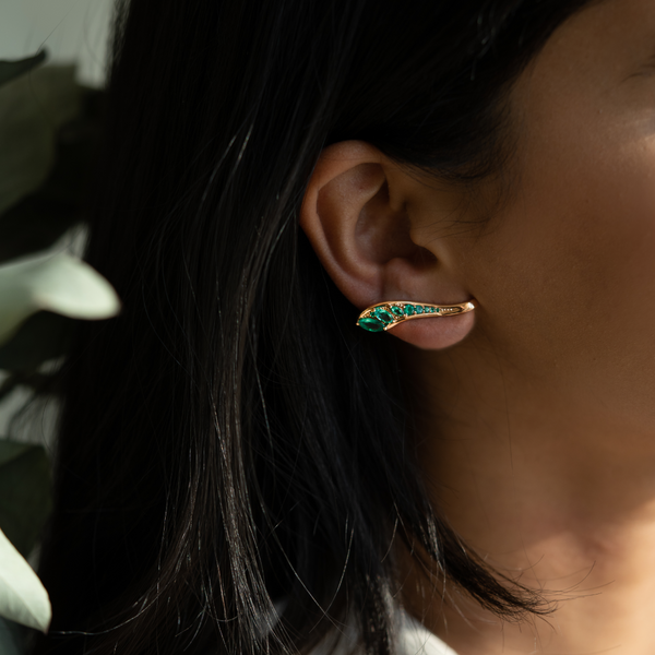 Fernando Jorge RG Stream Emerald Ear Cuffs 1.78ct 18k