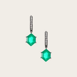 Eva Fehren Emerald Hexagon Prism Hoops