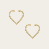 Carolina Bucci Small Cuore Hoop Earrings Florentine Finish