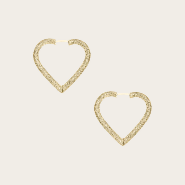 Carolina Bucci Small Cuore Hoop Earrings Florentine Finish