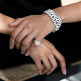 Shay Pave Diamond Pinky Ring with Baguette Center