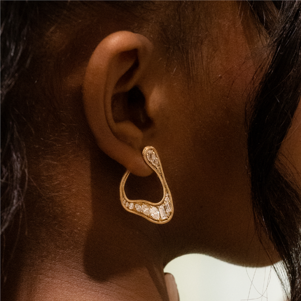 Fernando Jorge  YG Stream Diamond Loops Earrings 2.42ct 18k