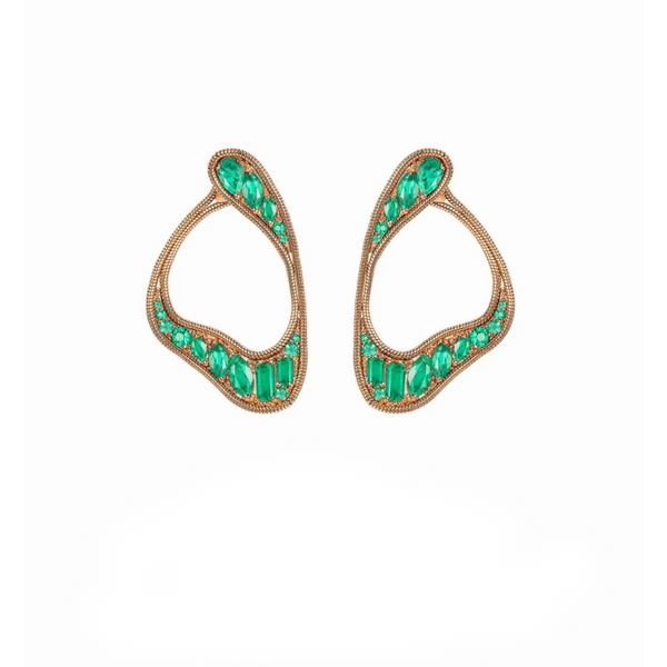 Fernando Jorge RG Stream Emerald Loop Earrings 5.26cts 18k