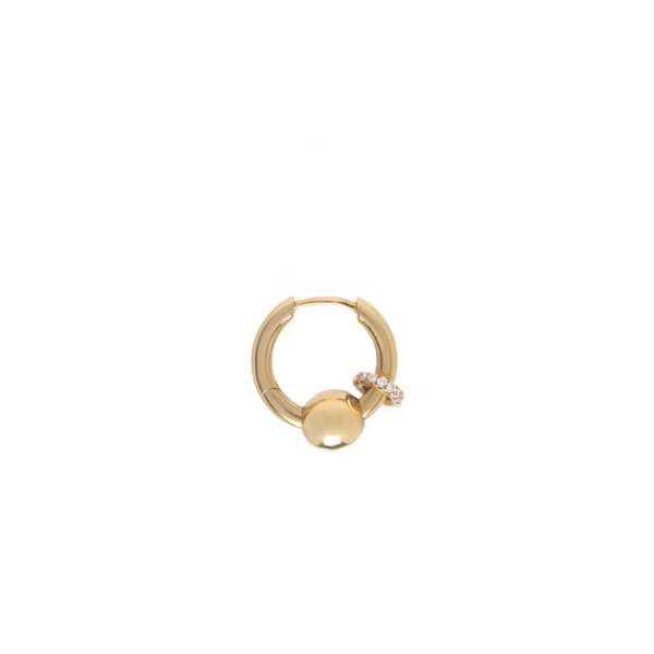 Rainbow K Small Piercing with Ring Diamond Pave Earring 0.07ct (Demi-fine 14k)