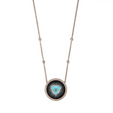 Jacquie Aiche RG Small Heart Burst Necklace with Onyx, Turquoise & Diamonds (Demi-Fine 14k)