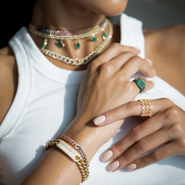 Shay Pave Emerald Pinky Ring 1.82ct 18k