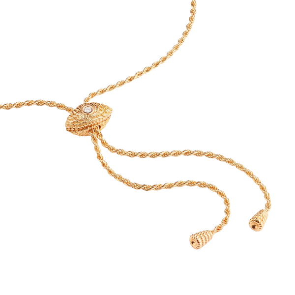 Marie Lichtenberg RG Evil Eye Adjustable Chain with Diamond 0.010 ct 18k