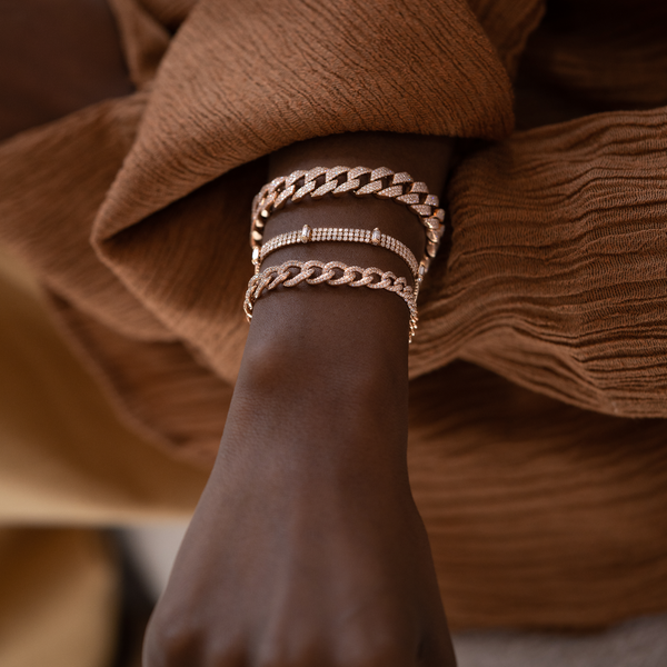 Shay Diamond Pave Triple Thread and Ripple Bracelet
