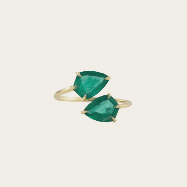 Eva Fehren Emerald Shield Wrap Ring