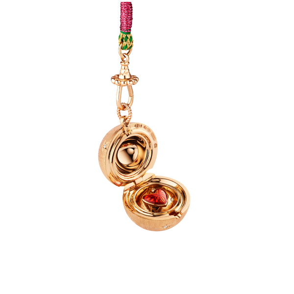 Marie Lichtenberg RG Heart Beat Orbe Locket with Diamonds 0.17ct 18k