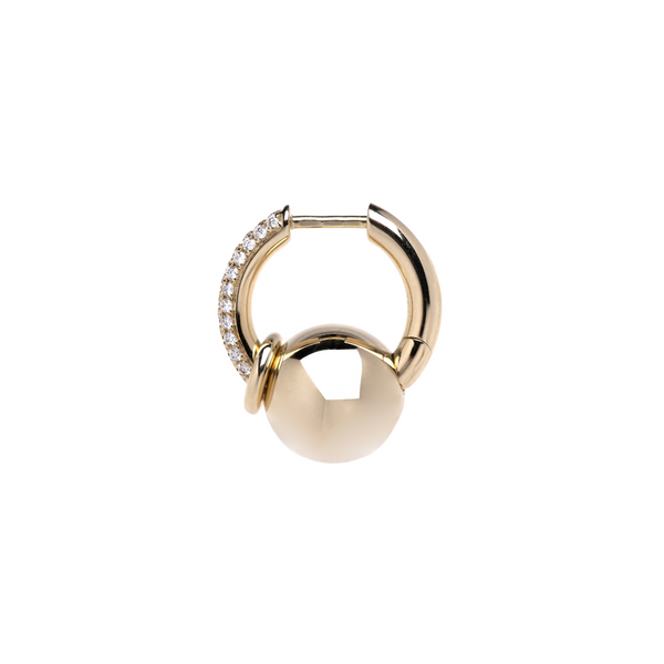 Rainbow K Small Piercing with Line Diamond Pave Earring 0.24ct (Demi-fine 14k)