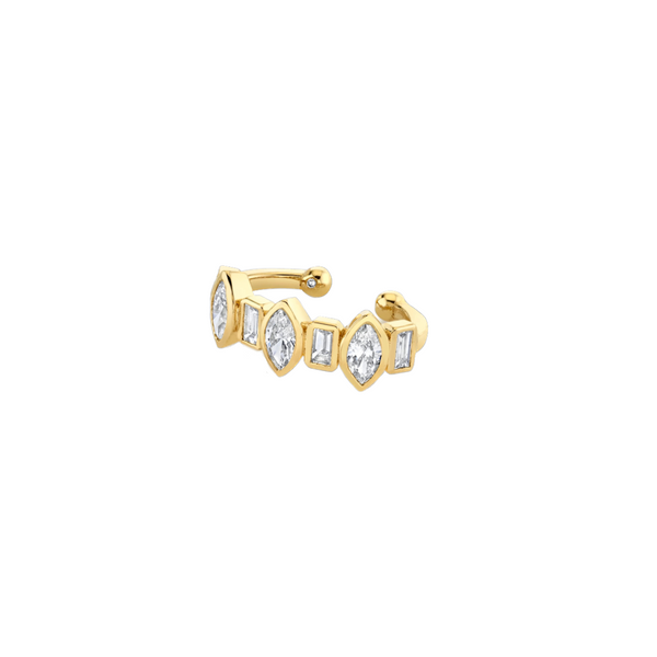 Shay Mixed Diamond Bezel Ear Cuff