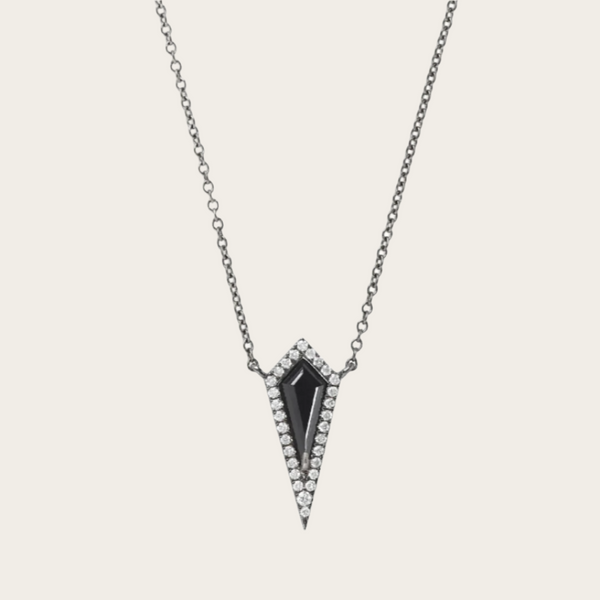 Eva Fehren Black  Ezzat Pendant with White Diamonds