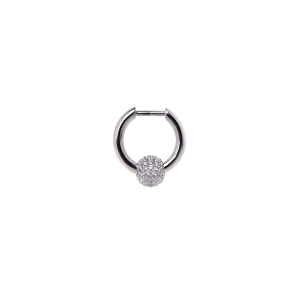 Rainbow K WG Small Piercing with Ball Diamond Pave Earring 0.38ct (Demi-fine 14k)