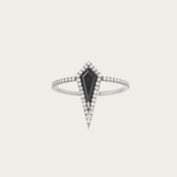Eva Fehren Black Onyx Ezzat Ring with White Diamonds
