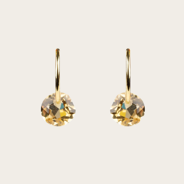 By Pariah Gem Hoops with Citrine